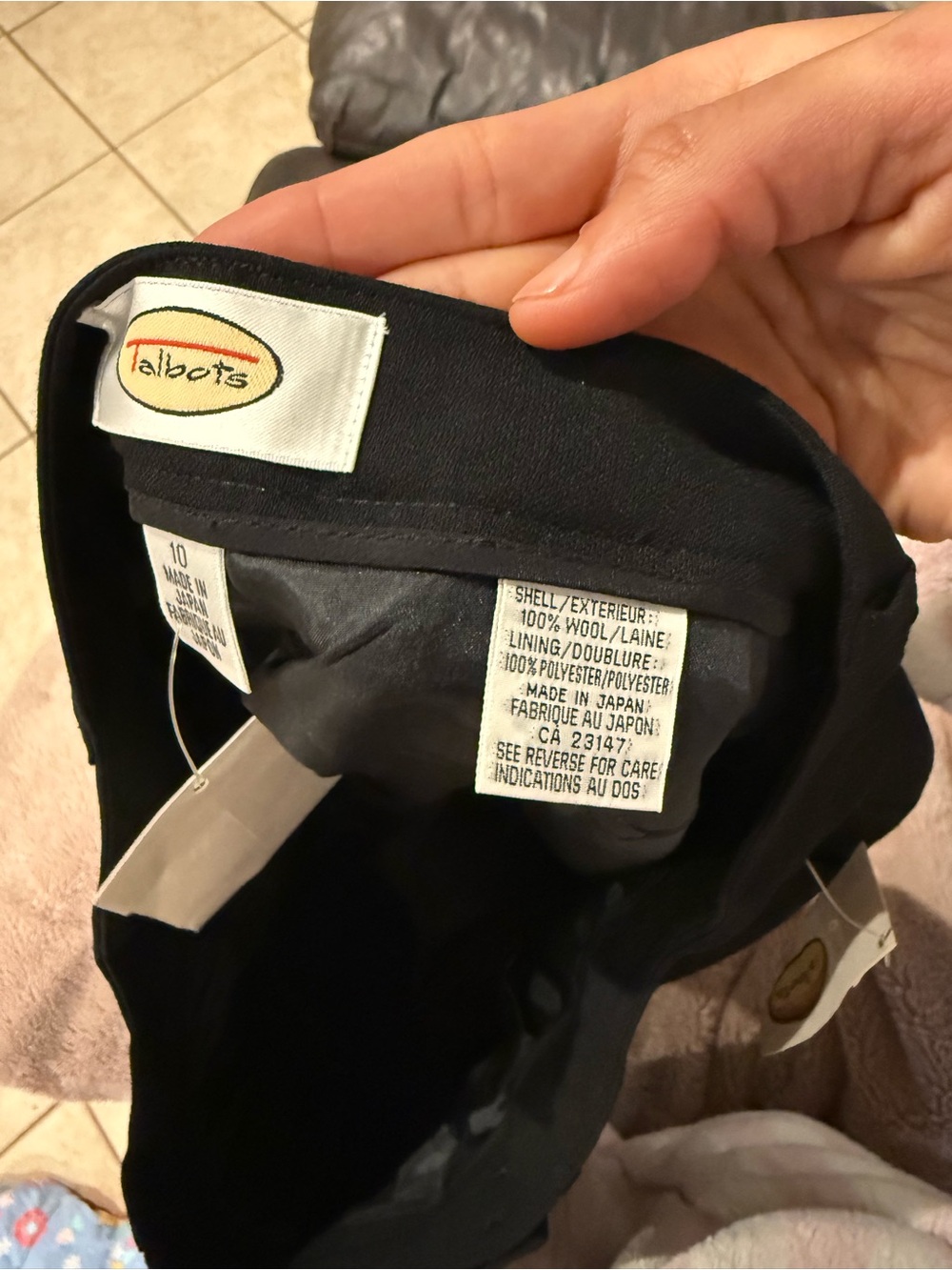 Talbots 100% Wool Black Dress Pants Size 10 NWT